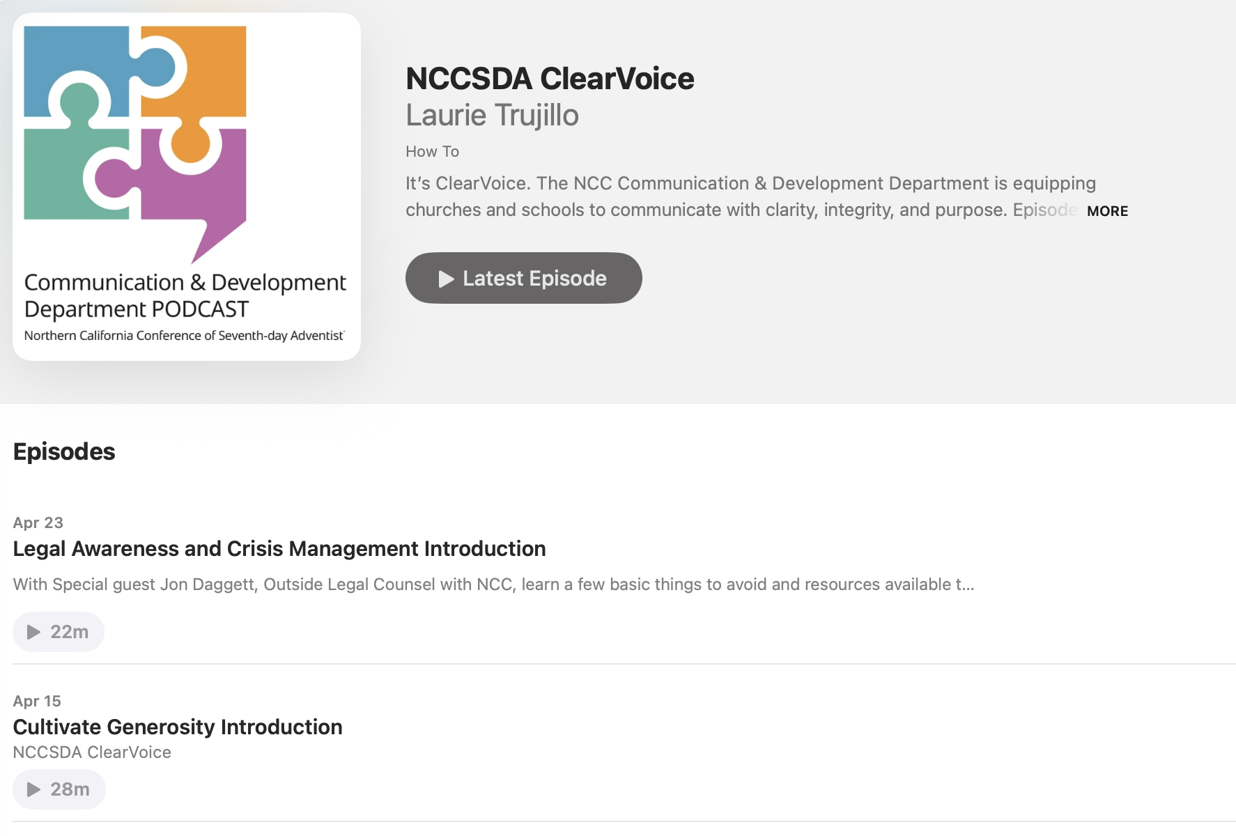 Podcast NCCSDA